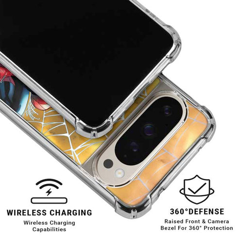 Marvel Spiderman Web Shooting Google Pixel 9/9 Pro Clear Case